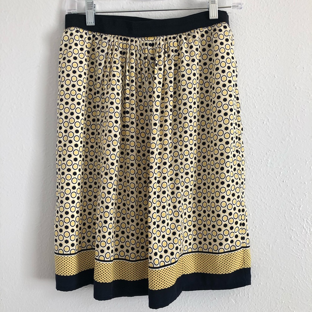 Liz Claiborne Navy Blue & Yellow Skirt Small